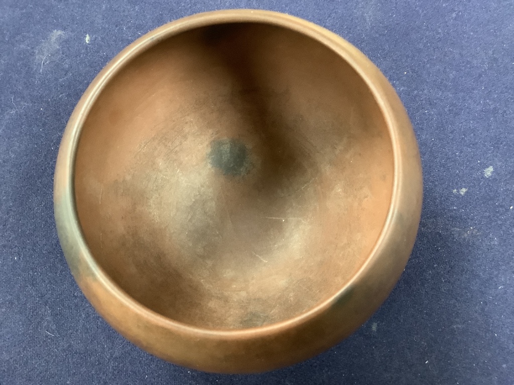 A Chinese Yixing zisha alms bowl censer, impressed mark Rui Ting, Qing dynasty, 15cm 15cm